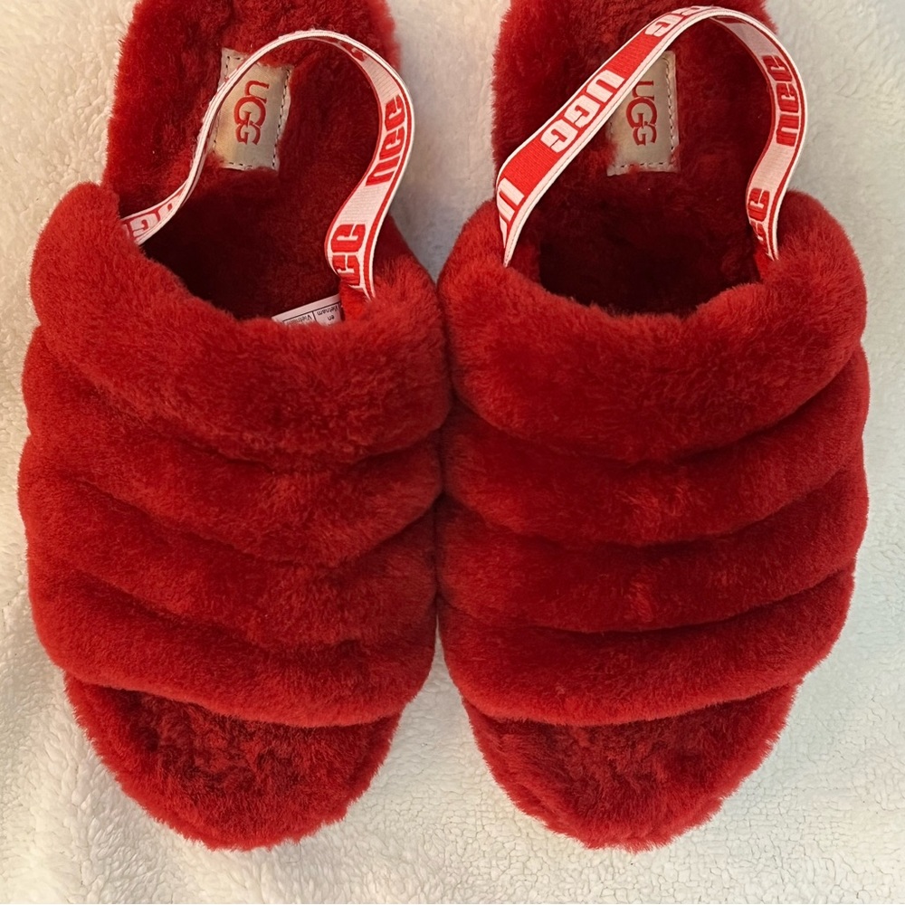 Ugg Fluff Yea Slides In Samba Red - image 4